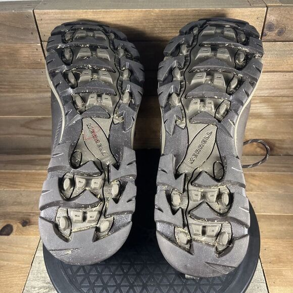 Merrell Mens Size 10 VEGO MIDLeather Waterproof Brown Hiking Lace Up Boot Shoes - Picture 10 of 10